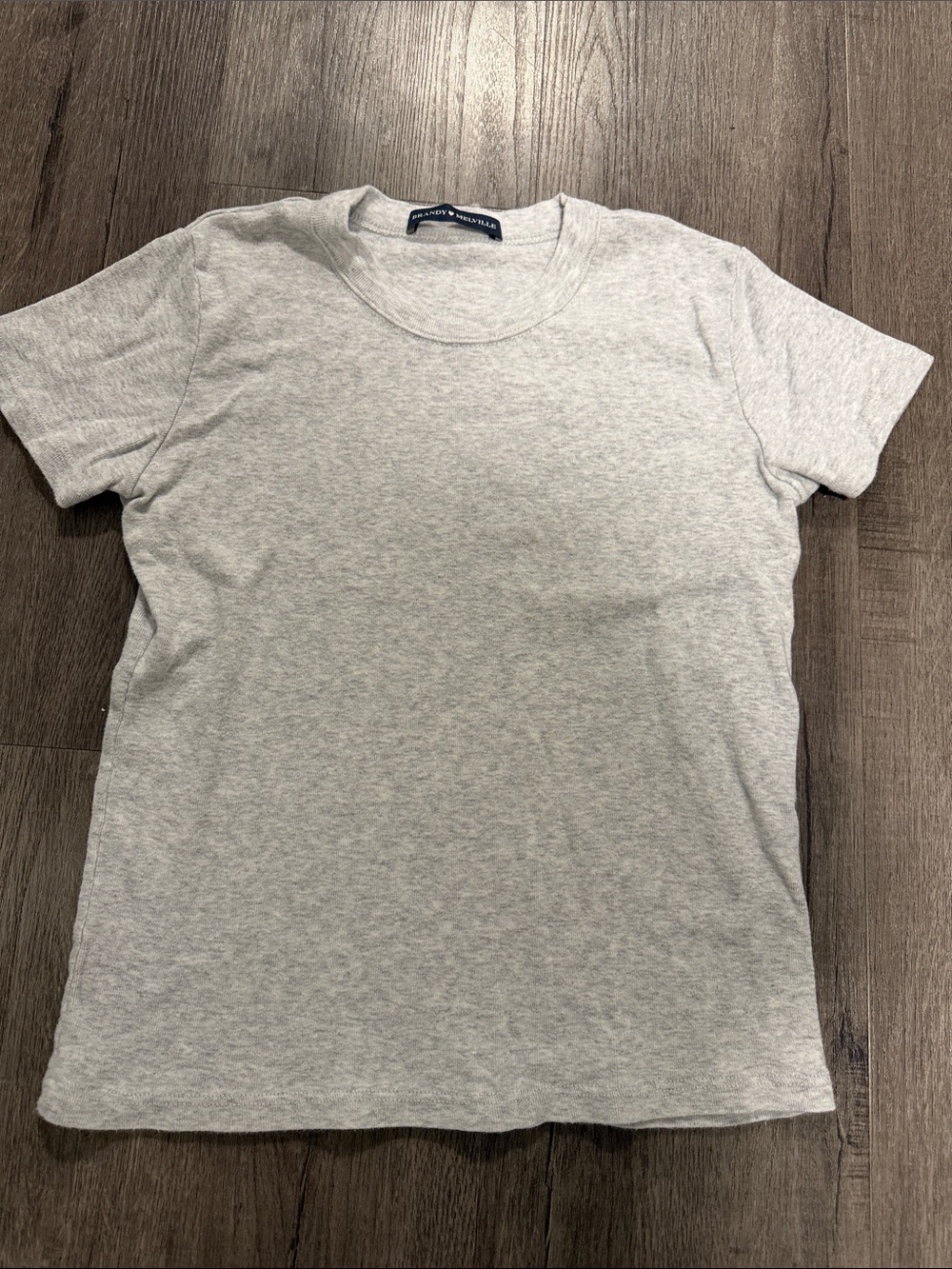 Brandy Melville Heather Grey Short Sleeve Crew Tee
